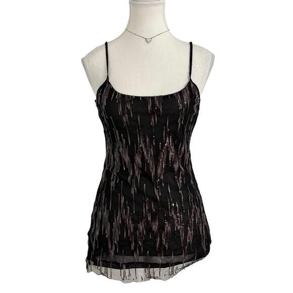 BKE Tops - BKE Women’s Sequin Vintage 2000s Full Length Fitted Cami Tank Size Small